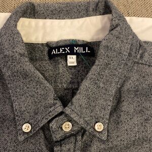 Alex Mill Herringbone navy blue/Gray Shirt size XL